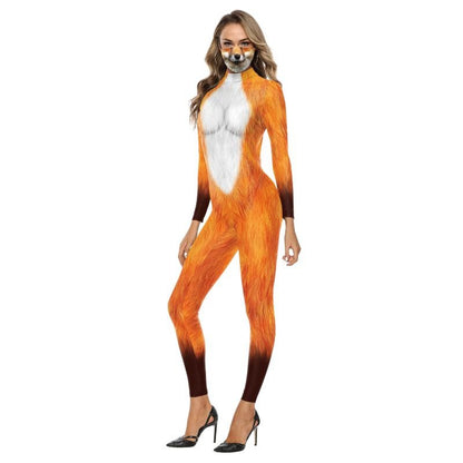 Halloween Animal Jumpsuit Snake Cosplay Costume Tiger Bodysuit Spandex Jumpsuit Party Carnival Stage Performance Dress Up