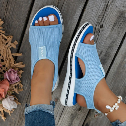 Mesh Women Sandals Open Toe Platform Shoes Female Summer Shoes 2025 Classic Breathable Slip on Sport Sandals Zapatillas De Mujer