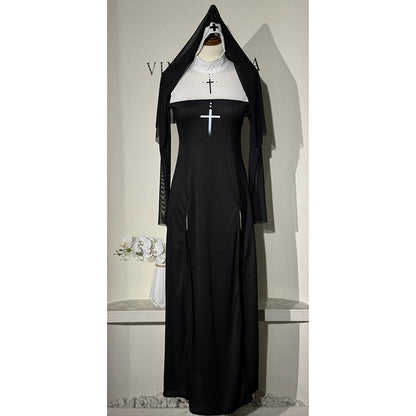 Halloween Cute Female Anime Nun Costume Role Play Performance Clothes Sexy Ladies Sister Performance Fancy Dress