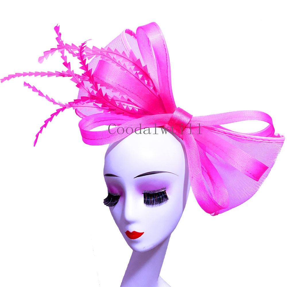 White Church Fascinator Women Wedding HAT Bow Feathers Headwear Elegant Bride Marriage Pillbox Cap Party Headpiece For Ladies