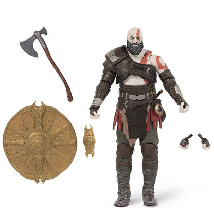Modelo Kratos God Of War Ragnarok Figuras Jogo Action Figure Brinquedos Anime 15cm Estatueta Colecionável Boneco Articulado Presente para Exposição