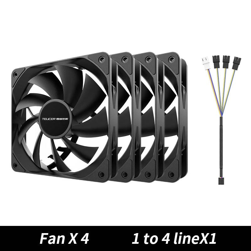 TEUCER PC Computer Case Fan PWM 4 Pin 120mm Silent 12CM Fan CPU Cooler Cooling Fan Cooling Radiator Fan 12V Adjust Fan Speed