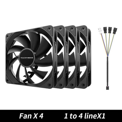 TEUCER PC Computer Case Fan PWM 4 Pin 120mm Silent 12CM Fan CPU Cooler Cooling Fan Cooling Radiator Fan 12V Adjust Fan Speed