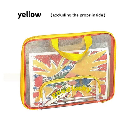 1 handheld file storage bag - 3-layer large capacity for organizers, durable file holders, school, office, home organizations -