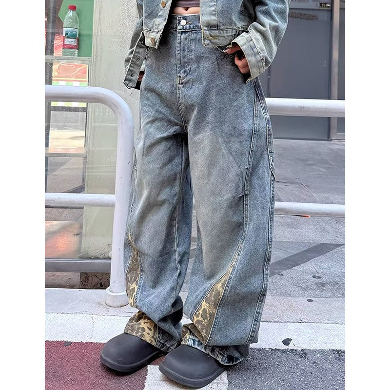 2025 Vintage Women Burgundy Jeans High Waist Y2K Designed American Style Streetwear Denim Pants Casual Female 90S Trousers