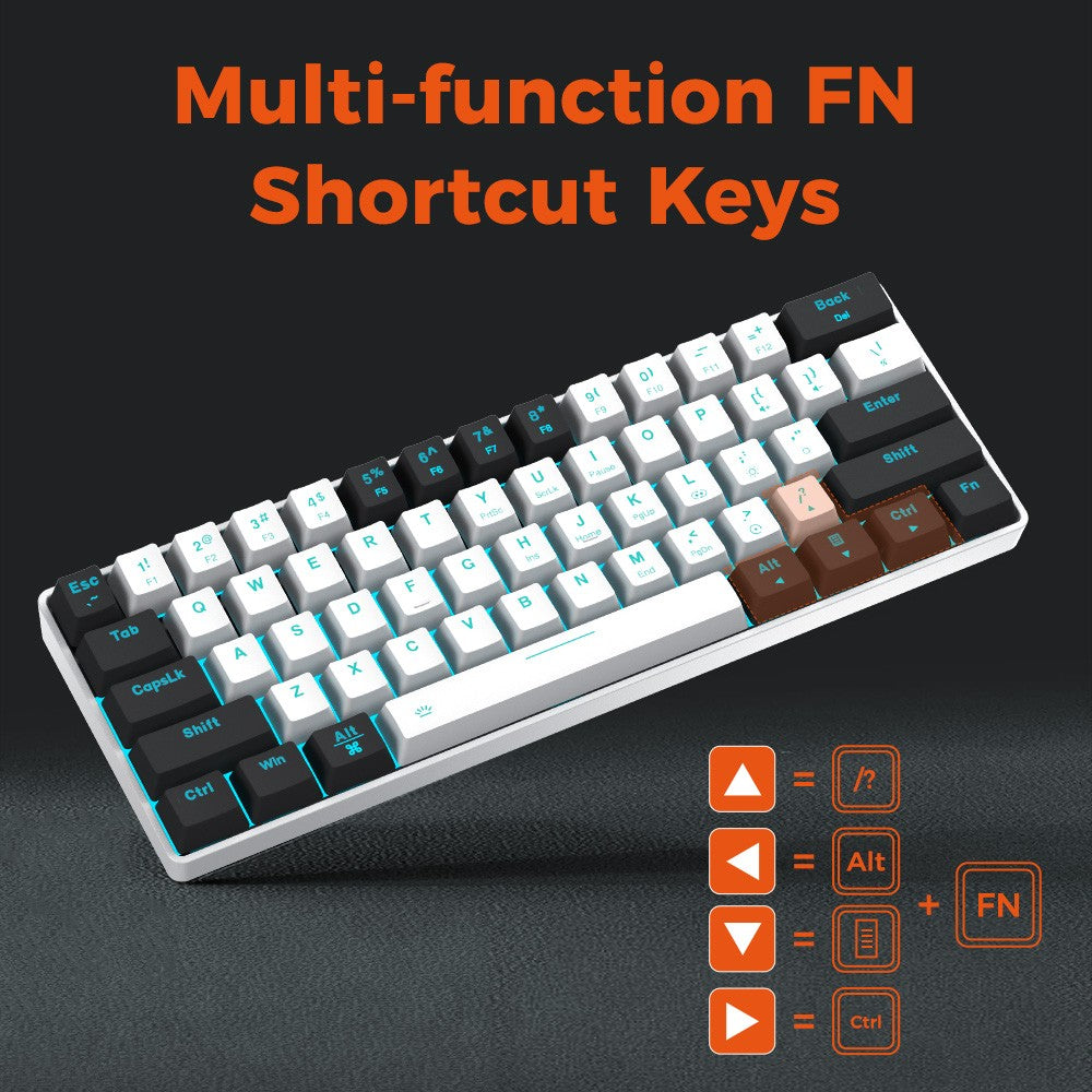 Teclado Mecânico com Fio DAREU EK861S RGB 61 Teclas Switches Vermelhos Keycaps ABS N-Key Rollover com Pés Magnéticos