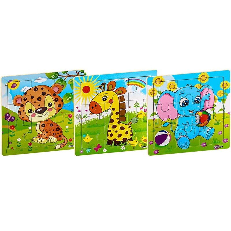 9/16 Jigsaw Puzzles for Kids Ages 2 3 4 5 Toddler Wooden Puzzle Preschool Educational Toys Set Animals Puzzle for Boys and Girls