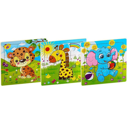 9/16 Jigsaw Puzzles for Kids Ages 2 3 4 5 Toddler Wooden Puzzle Preschool Educational Toys Set Animals Puzzle for Boys and Girls