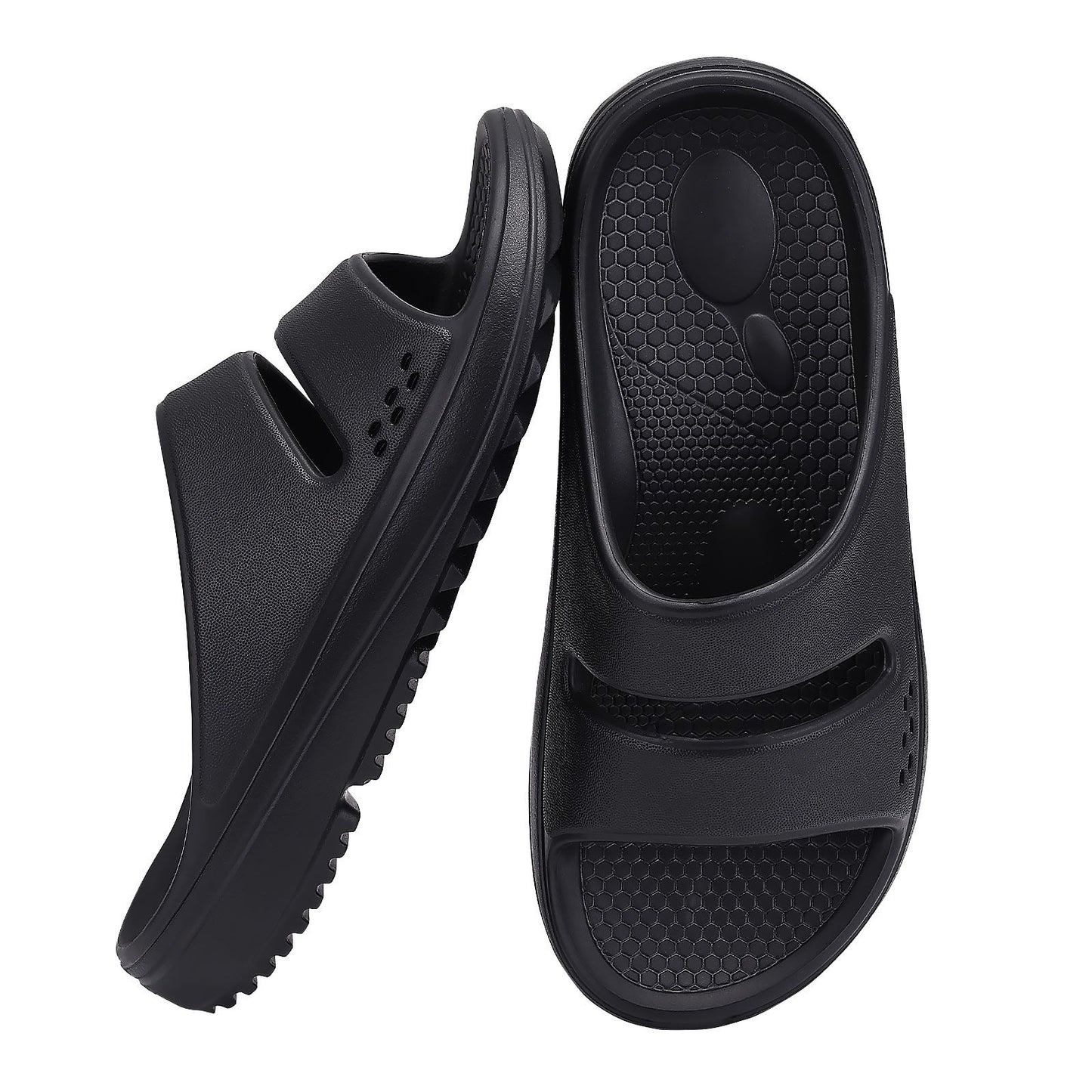 Kidmi Men Recovery Slides Women Arch Support Slides Summer Beach Sandals Light Orthotic Men Sandals Outdoor Breathable Sandals