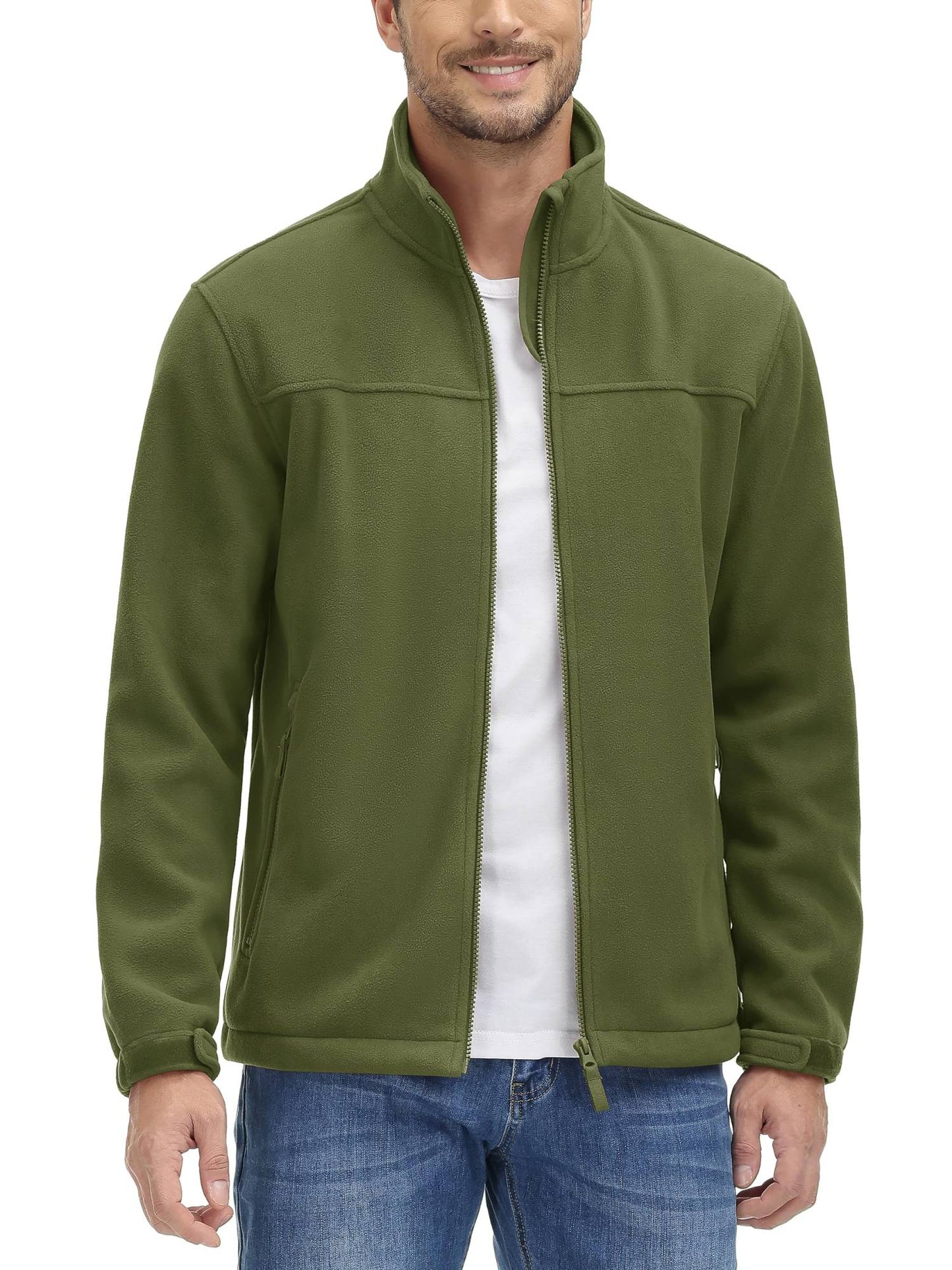 TACVASEN Winter Windproof Fleece Jackets Full Zip Mens Winter Jacket Multi-Pockets Work Coats Hiking Windbreaker Climbing Parka