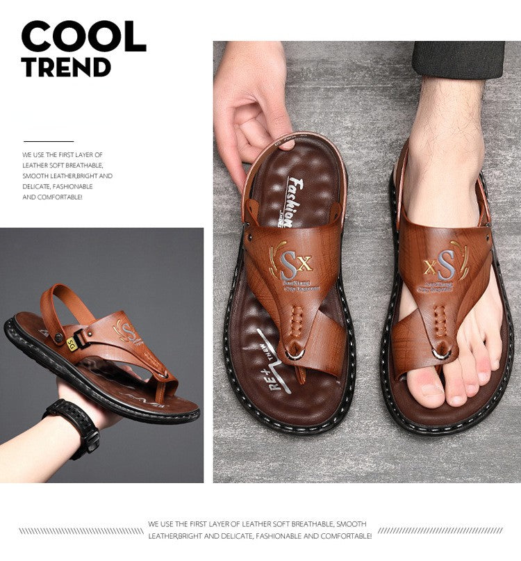 Brand Men's Sandals Summer Soft soled Anti slip Beach Shoes Male  Outdoor comfortable Men slippers Luxury High Quality sandalias