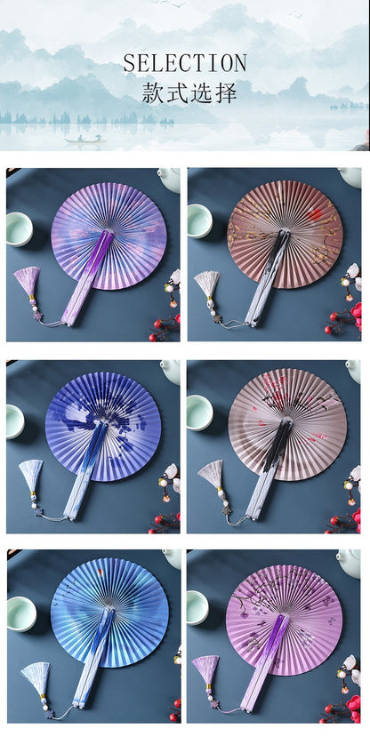 Chinese Japanese Style Silk Fan Folding Fan Wedding Fan Art Gifts Dance Hand Fan Vintage Bamboo Folding Hand Held Flower Fan