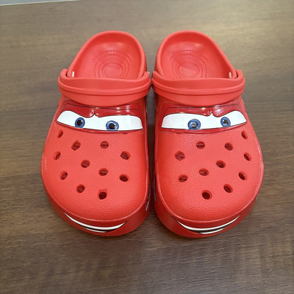 Desenho Animado Disney Pixar Relâmpago McQueen Chinelos Buraco Sólidos Impermeáveis Chinelos Ajustáveis Sandálias para Exterior Respiráveis Sapatos de EVA Presente