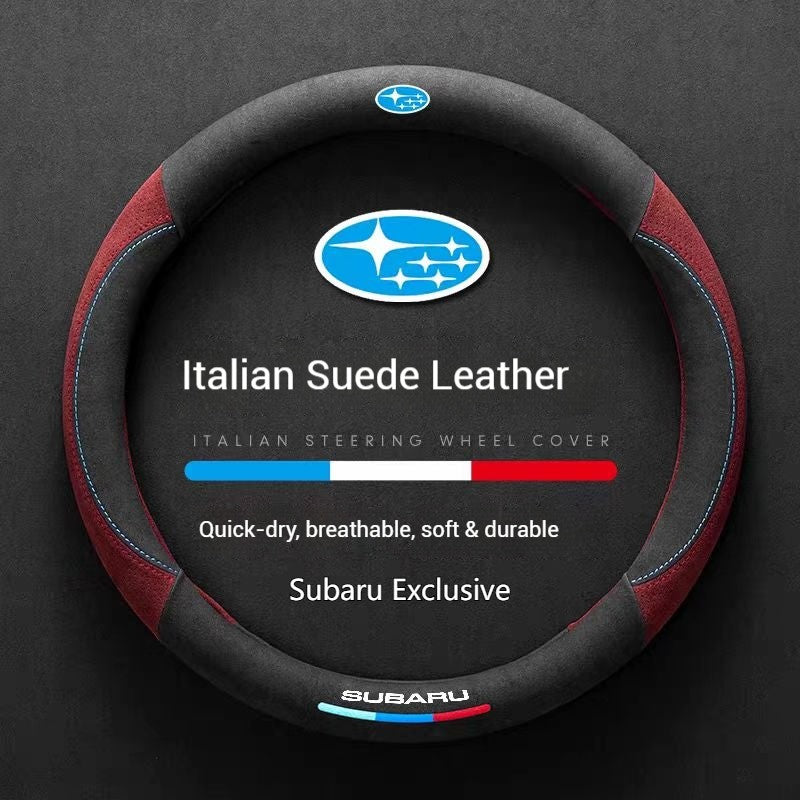 Car faux Suede leather Anti-slip Leather Steering Wheel Cover For Subaru Brz Wrx Xv Ascent Forester Outback Impreza Legacy