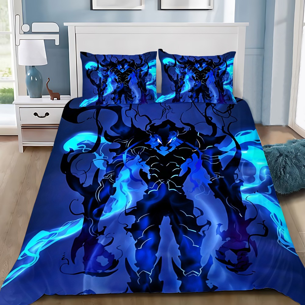 Anime Solo Leveling 3D Printed Bedding Set Comforter Duvet Cover King Queen Twin Size Birthday Gift Adult Boy Bedroom Decoration