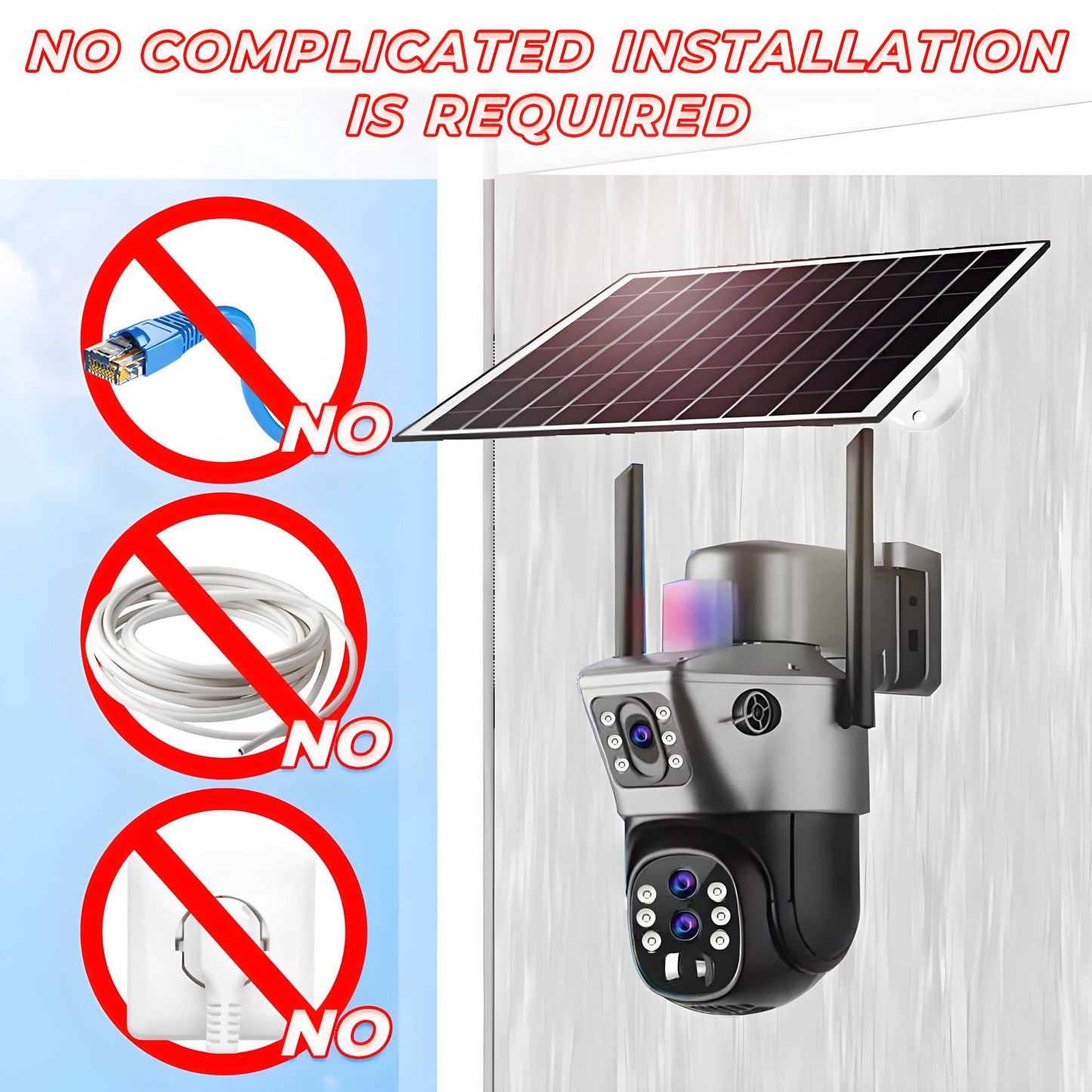 10x Zoom 4G SIM Solar Camera Outdoor 6K 12MP Three Lens HD Night Vision IP Surveillance Camera Security Protection  PTZ CCTV Cam