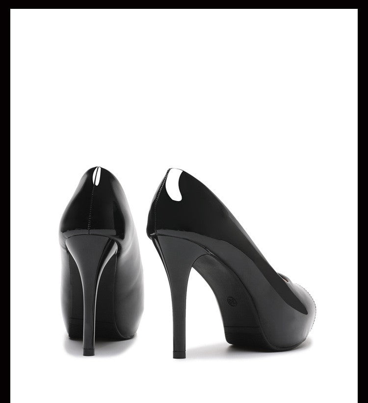 2025 Fashion New Women Fish Mouth High Heels Shoes Glossy Naked Pink Shallow Mouth Peep Toe Single Shoes Ladies Platform Sandals