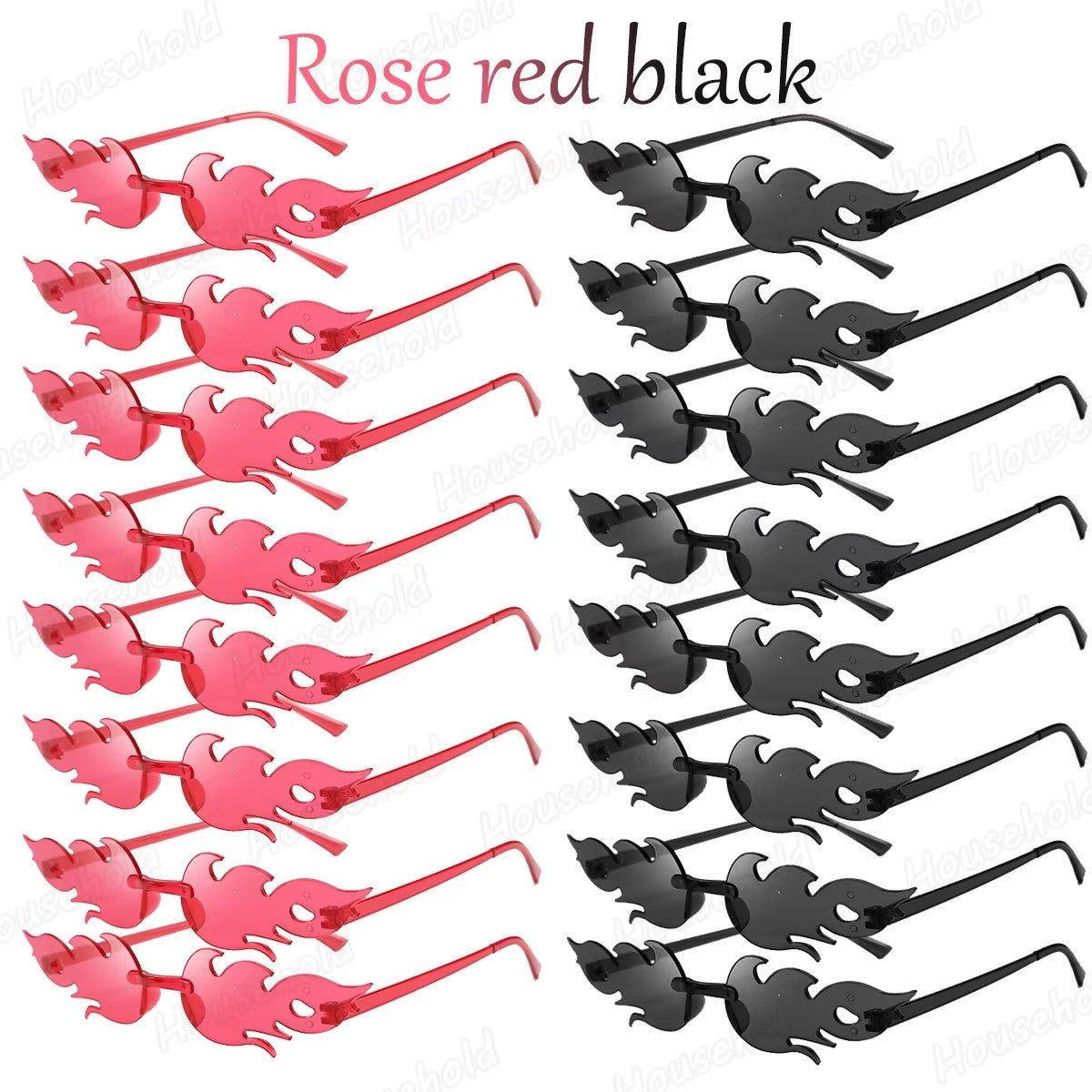 12-120Pcs Fire Flame Sunglasses Rimless Fire Sunglasses Candy Color Party Sunglasses Wedding Funny Sunglasses for Guest
