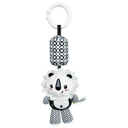 Stroller Bed Crib Hanging Bell Plush Doll Baby Infant Rattles Newborn Black White Visual Grab Ability Training Toy for Bebe Gift