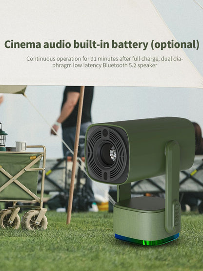Projetor Salange 4K K2 Smart Android 11 Bateria Embutida Alto-falante Bluetooth WIFI Foco Automático Correção Trapezoidal Estilo Livre para Filmes ao Ar Livre