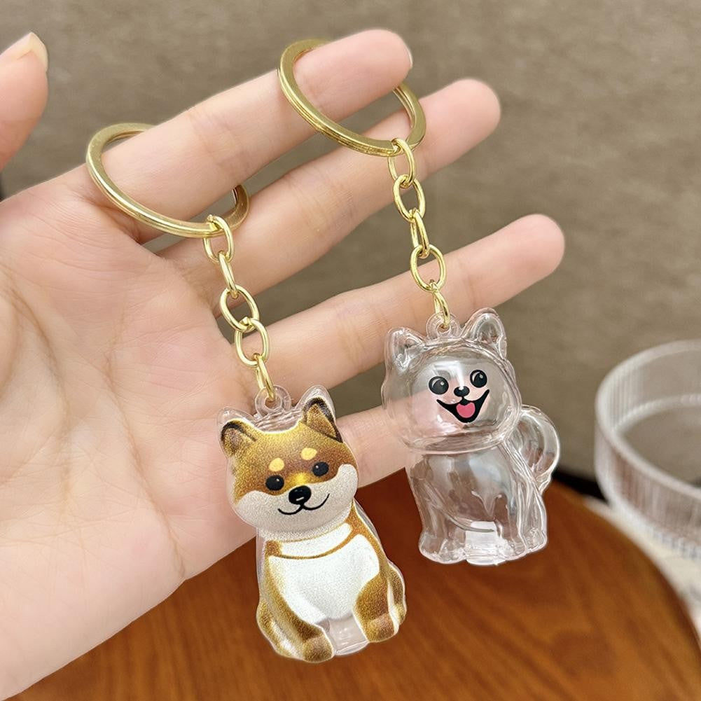 Dog Hair Collection Pendant Hair Storage Box Charm Pet Cute Keychains Clear Plastic Pet Hair Capsule Souvenirs DIY Gifts