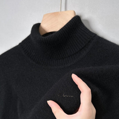 Hot Sales Winter New Men's High Collar Pullover Knitted Sweater Original Design Letter Print Warm Business Versatile Men'swear