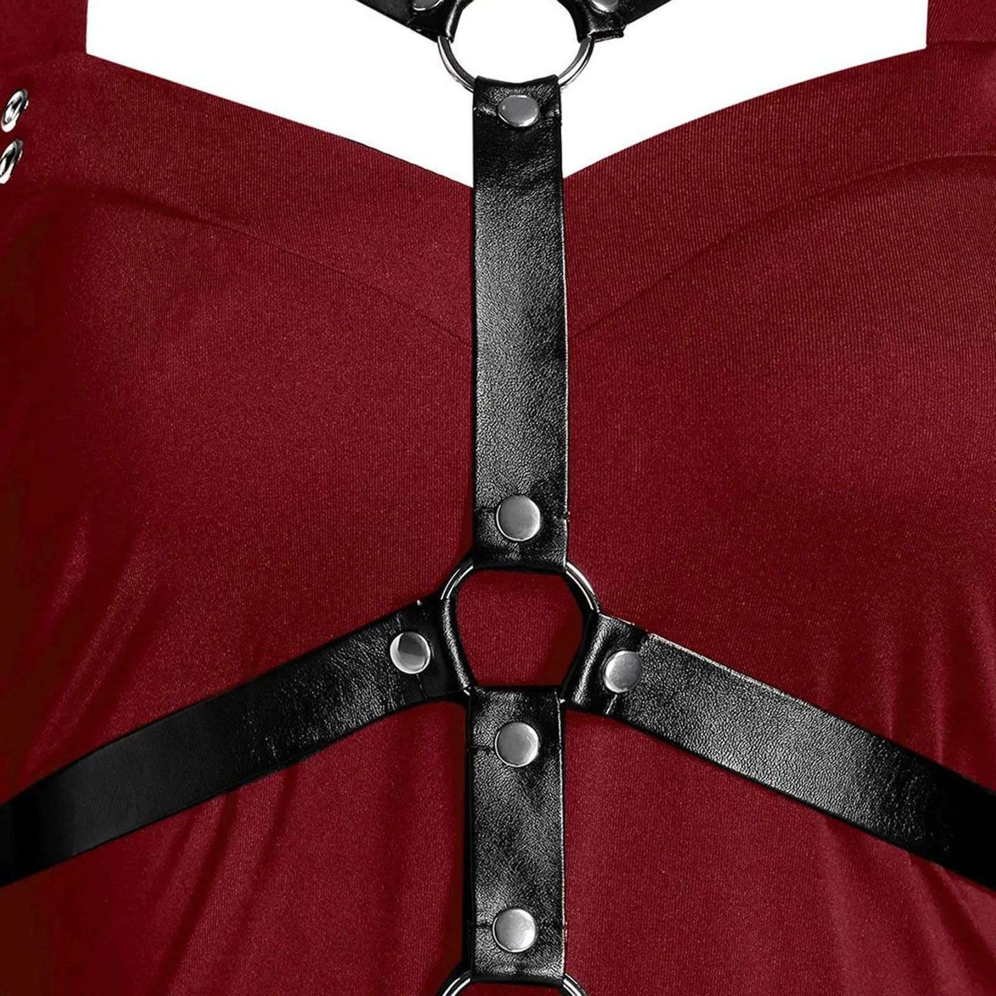 Gothic Style Long Dress Wide Hemline Irregular Splicing Women's Tank Top For Halloween Unique Fashion Statement Dress