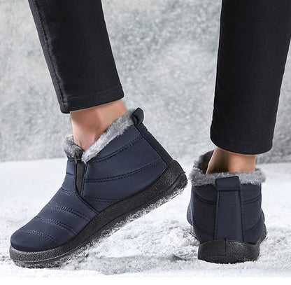 Women Boots Waterproof Winter Boots Fur Shoes Women Slip On Ankle Boots Snow Botas Mujer 2025 Winter Shoes Couple Short Boot