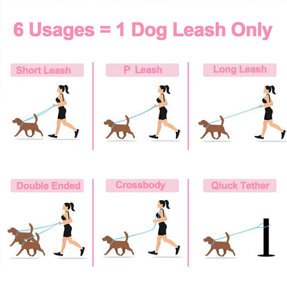 Coleiras de couro multifuncionais para cães, coleira para cães sem usar as mãos, coleira dupla de couro legítimo para passear com dois cães, suprimentos para animais de estimação