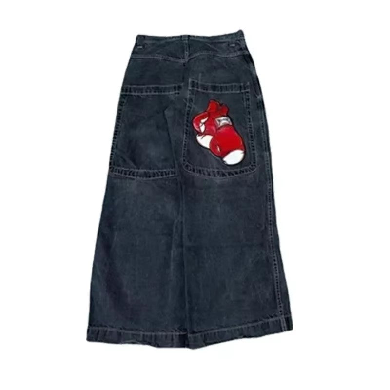 Calça Jeans Baggy Y2K masculina Harajuku anos 2000 vintage bordada de alta qualidade nova Hip Hop streetwear masculina feminina calça jeans casual de perna larga