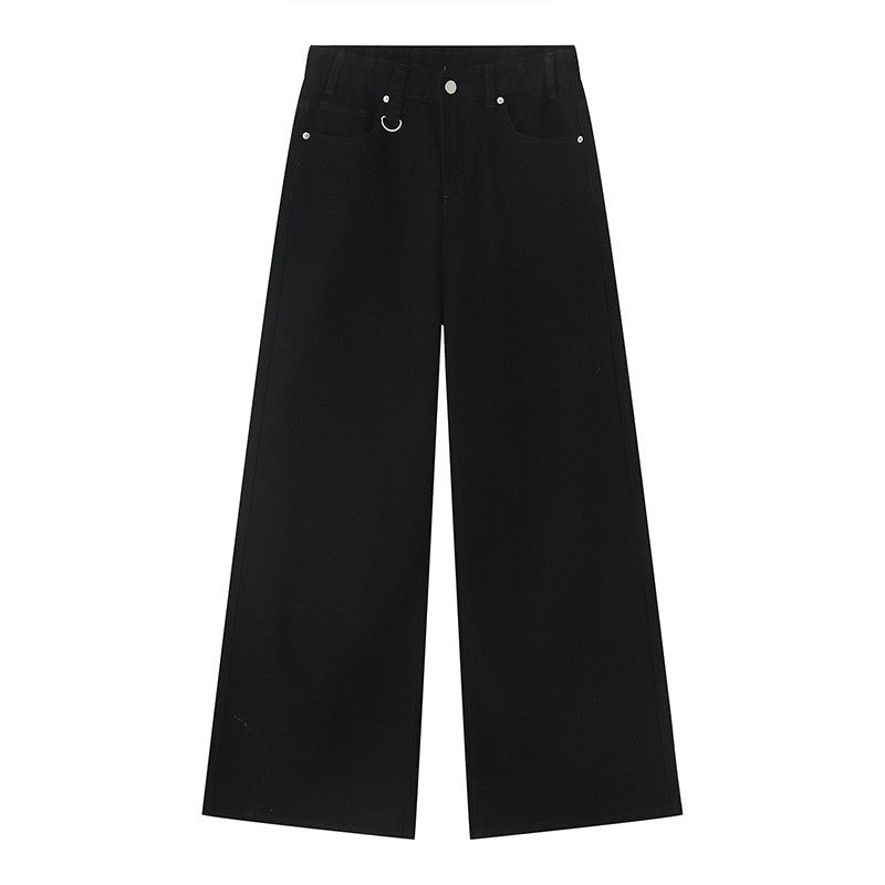 IEFB Calça Jeans Masculina de Verão Azul Velho Lavada Jeans Masculino Reta Casual Masculina Solta Perna Larga Novidade Moda 9C354