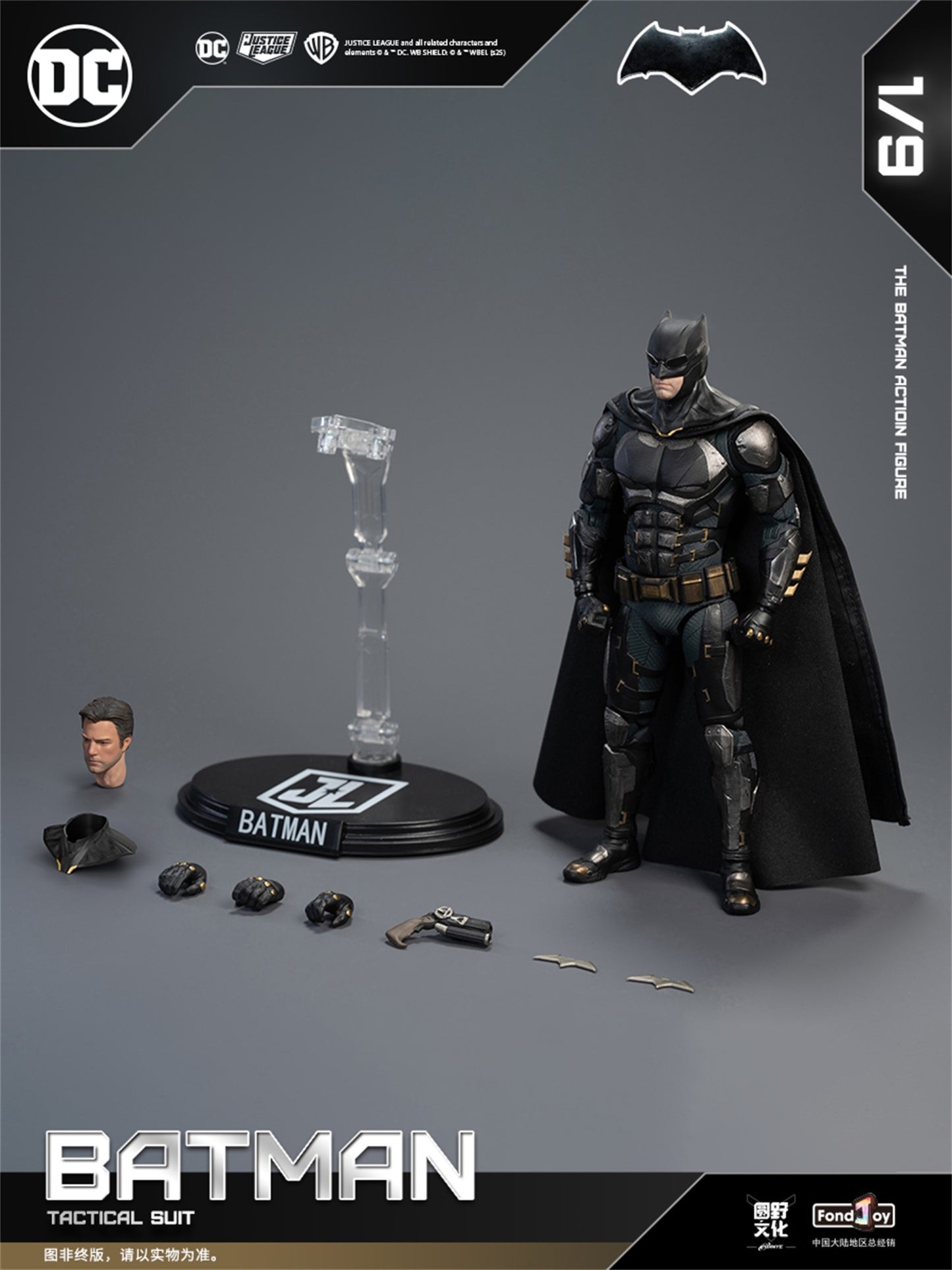 1/9 Original Fondjoy Bruce Wayne Batman Liga da Justiça Traje Tático Boneco de Ação Filme Zack Snyder's Detective Comics Brinquedos