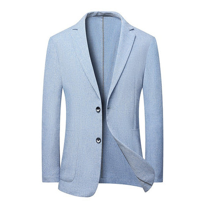 2024 Summer Ice Silk Blazers Elasticity Men's Thin Windbreak Classic Solid Color Casual Business Suit Jackets Office Social Coat