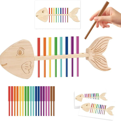 Montessori Fish Bone Matching Puzzle Toy Color Classification and Sensory Matching Game Children's Growth Gift Toy