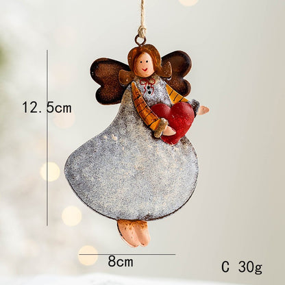 Metal Iron Red Mailbox Hanging Ornament Christmas Tree Pendant Letters To Santa Claus Home Christmas Decoration