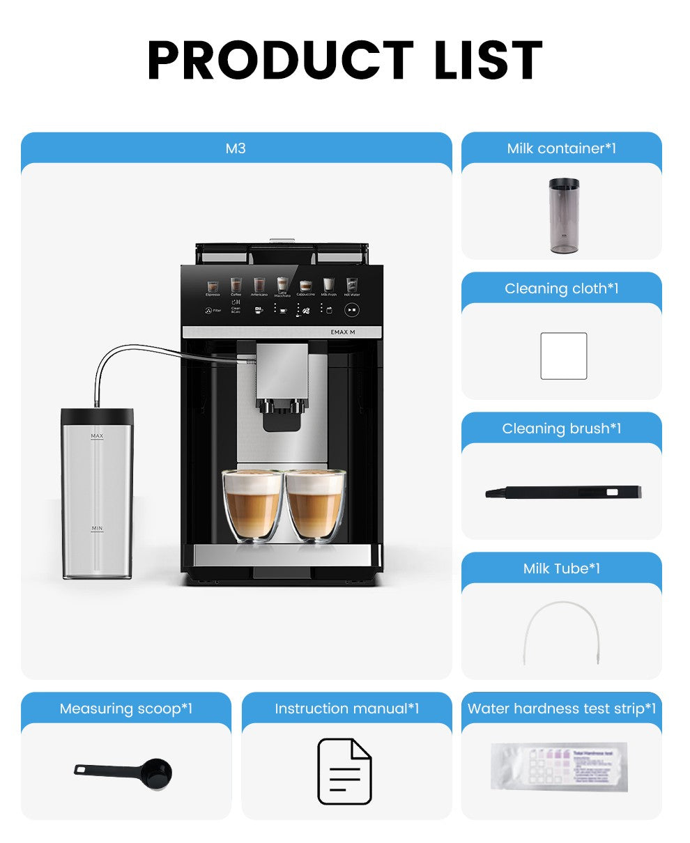 Máquina de Café Expresso Automática Mcilpoog M3 – Espumador e Reservatório de Leite Integrados, 7 Variedades de Café, Tela Sensível ao Toque