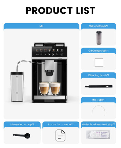 Máquina de Café Expresso Automática Mcilpoog M3 – Espumador e Reservatório de Leite Integrados, 7 Variedades de Café, Tela Sensível ao Toque