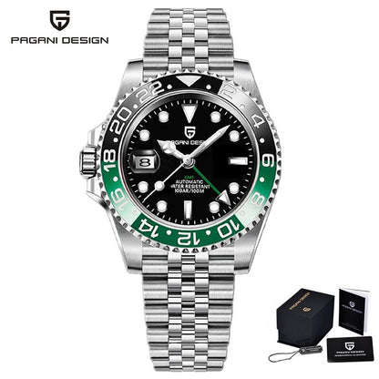 PAGANI DESIGN V3 Versão Relógios GMT Masculino Luxo Safira Relógio Automático Mecânico 40MM Aço Inoxidável À Prova D' Água
