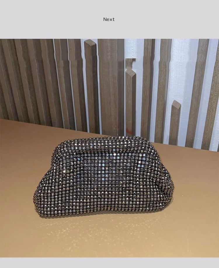 Luxury Glitter Cloud Bag Women's Handbag Crystal Shiny Rhinestones Diamond Evening Bag Wedding Party Clutch Purse Shoulder Bags