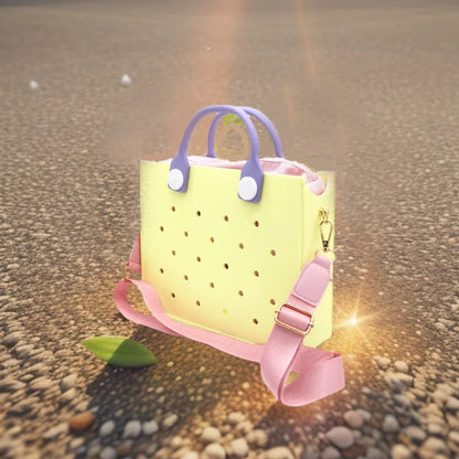 The orange guy Purple Women Fashion New EVA Punched Handbag Casual Waterproof Travel Tote Bag Fit Charms Outdoor Beach Bags