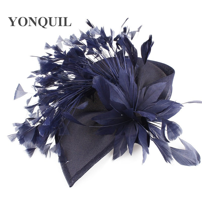 Fascinator de Cabelo com Clipe para Casamento - Pena Laranja Charmosa, Chapéu, Flor, Véu, Acessório de Cabelo de Noiva para Festas SYF678