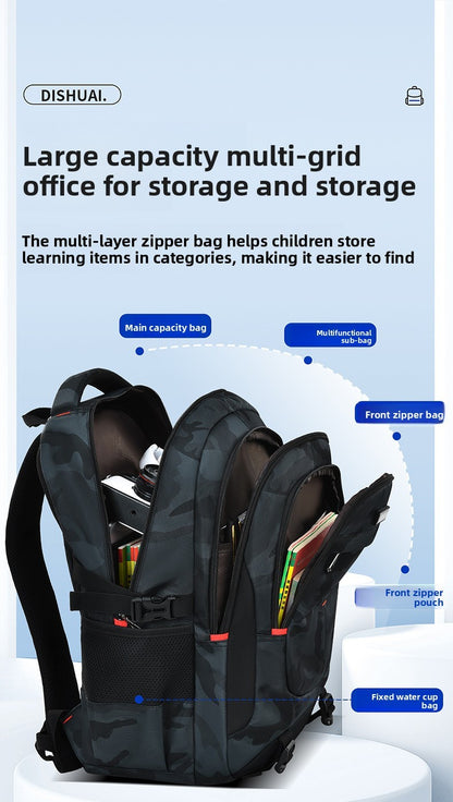 Mochila de camuflagem nova 2025 para viagem ao ar livre, para homens, 2 tamanhos, para o sexo masculino, mochila escolar de alta capacidade para universitários e meninos