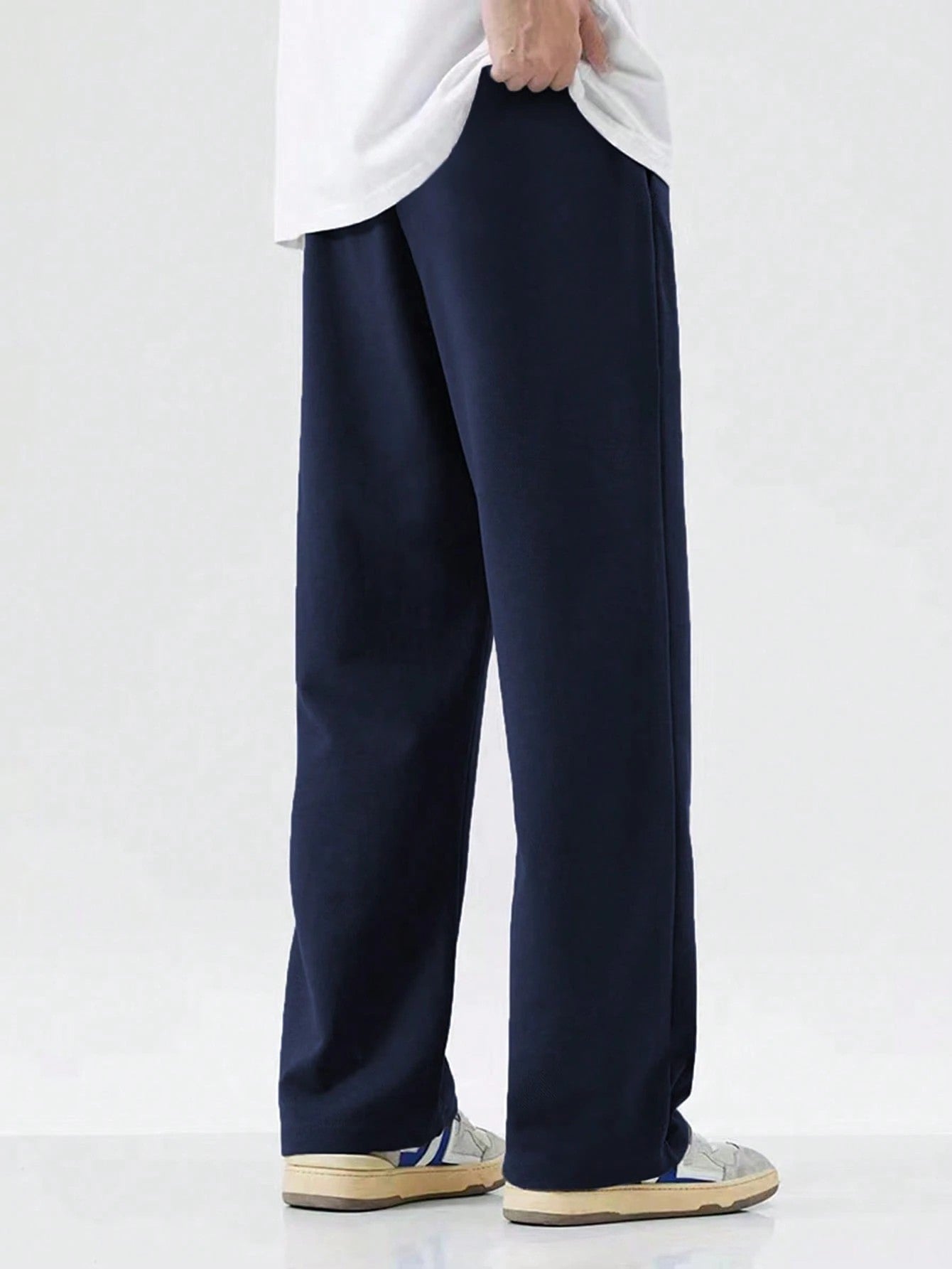 Autumn and winter men's straight knitted sports pants casual comfortable loose straight pants four seasons street wear