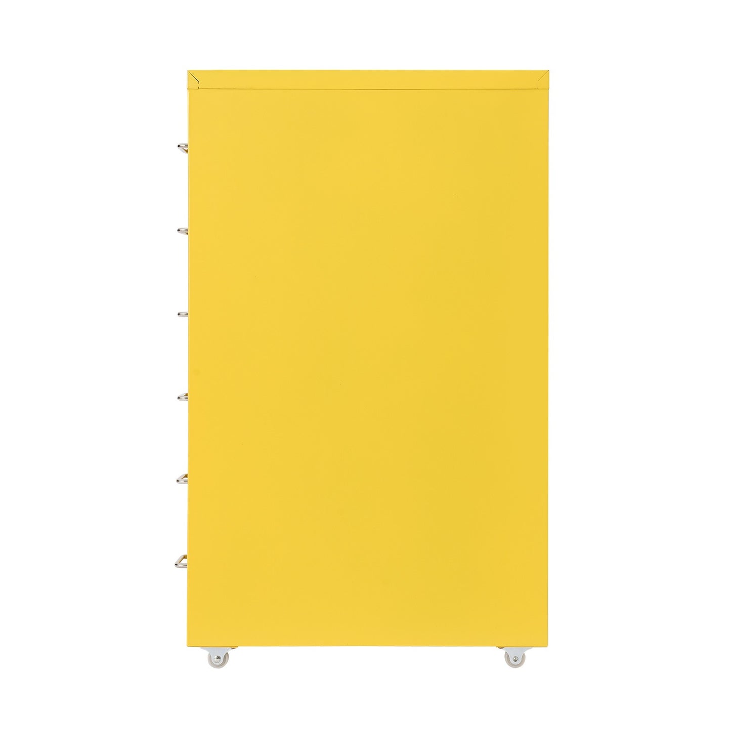 Gaveteiro de Metal com Rodas e Fechadura | Armário para Documentos com 6 Gavetas para Escritório em Casa, com Rodas | Branco-sujo/Verde/Amarelo