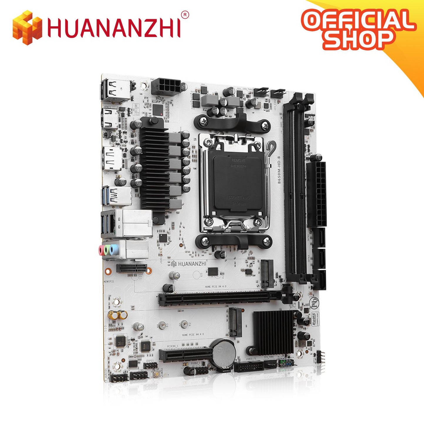 Placa-mãe AMD B650M-HD-B M-ATX, Suporta CPU AMD Ryzen Série 7000/9000, Soquete AM5, 2DDR5, 3M.2 NVMe, PCIE4.0