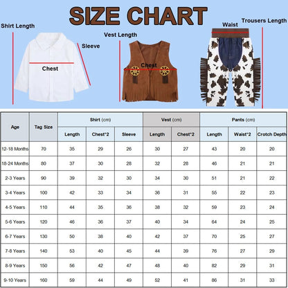 Kid Boys Cowboy Costume Children Western Cowboy Costumes Purim Cosplay Halloween Event Dress Up Party Stage Performance Outfits