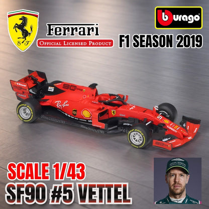 Bburago 1:43 Modelo de Carro de Corrida F1 Réplica em Miniatura Red Bull Mercedes Ferrari Veículo Presente de Natal Brinquedo Infantil para Amigo Menino