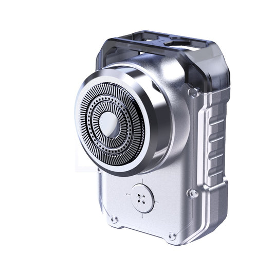 Electric MINI Travel Shaver Razor For Men Rechargeable IPX7 Waterproof Punk Mecha Design Pocket Face Beard Knife With Key Ring