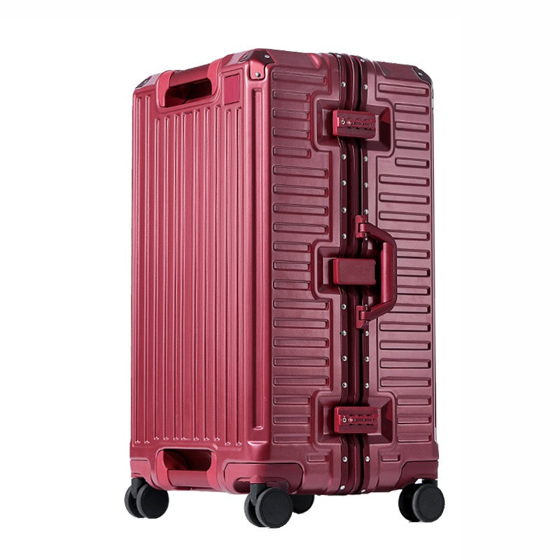 Suitcase Wide Handle Travel Suitcase Men 20 24 26 Carry-On Luggage Women PC Aluminum Frame Trolley Case