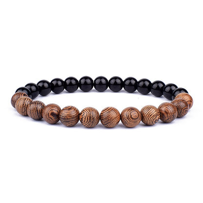 Pulseira de Pedra Vulcânica para Homens Lava Madeira 8mm Contas Pulseira Buda Tibetano Corrente de Pulso Feminina Masculina Jóias Presente Novas Pulseiras